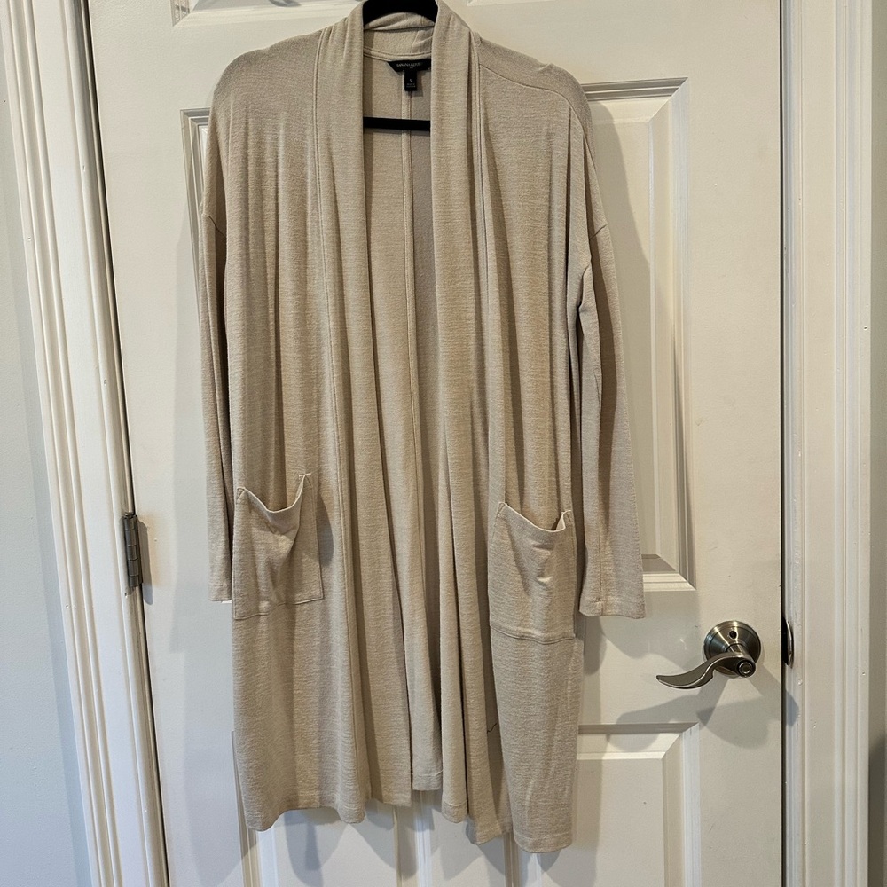 Banana Republic Open Front Long Shawl Collar Cardigan w/Pockets‎